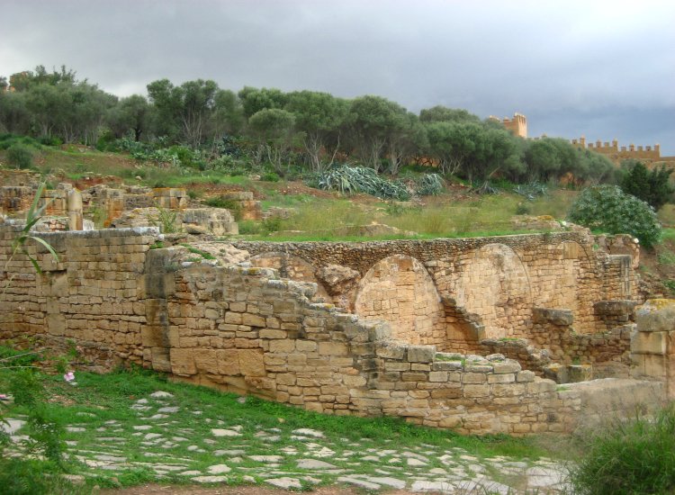 Vestiges de pavage en mosaïques, Chellah de Rabat © reiki-formation Vestiges Chellah, Rabat - reiki-formation